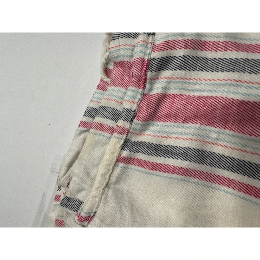 Cupcakes and Cashmere Striped Mini Skirt Drawstring Pockets Small Pink White